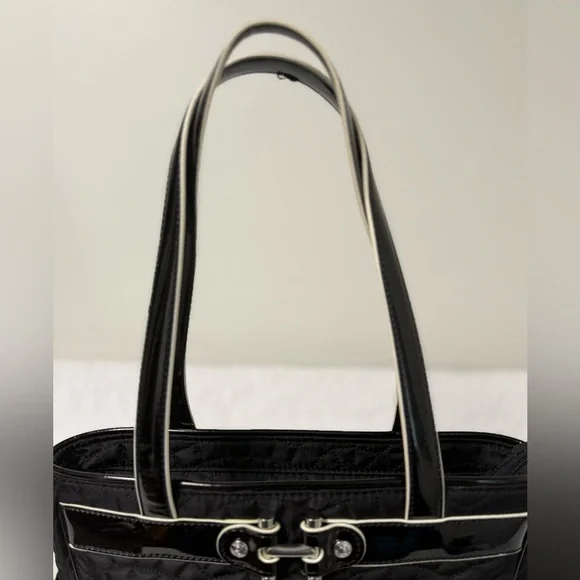 Vera Bradley Mon Cheri Black Quilted Tote Bag Purse Discontinued - Picture 12 of 15